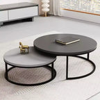 Luck Live Modern gray nested round coffee table