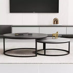 Table basse ronde gigogne gris moderne