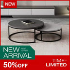 Table basse ronde gigogne gris moderne