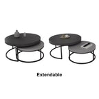 Table basse ronde gigogne gris moderne