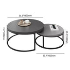 Table basse ronde gigogne gris moderne
