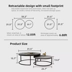 Table basse ronde gigogne gris moderne